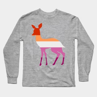 Lesbian Pride Doe | New 5 Colour Sunset Sapphic Flag Long Sleeve T-Shirt